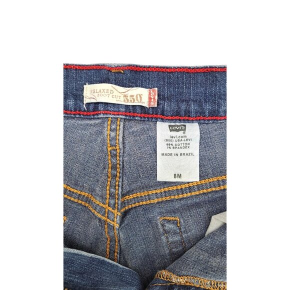 Levi's 550 Women Relaxed Boot Cut Jeans Size 8M Blue Denim Pants Dark Wash - Picture 3 of 6